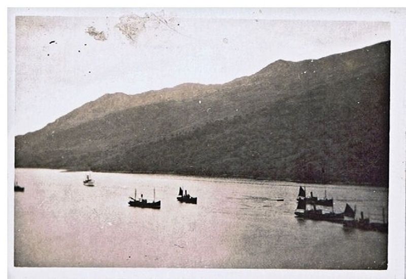 Circa 1920's - Herring drifters tied up in Loch na Beiste