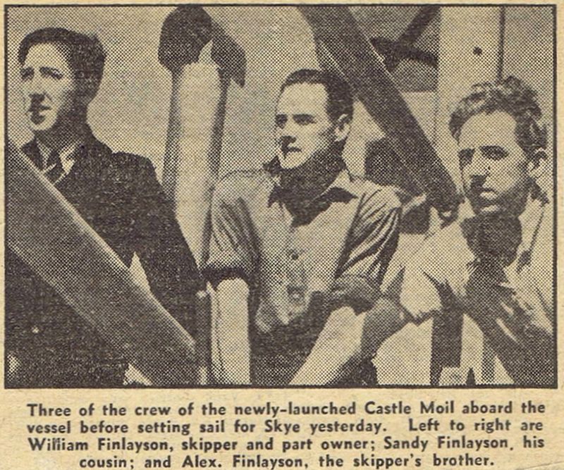 The crew of the newly-launched Castle Moil - circa 1949