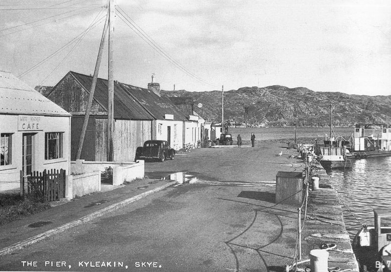 Circa 1955 - The Pier with the White Heather Cafe, coal shed, Cameron's Stores,
Ferry Waiting Room and public toilets