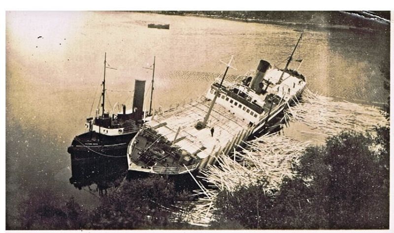 Early 1930's - The Cara Holed when she hit either a rock or the Black Island, her load of timber was discharged in 
Loch Na Beiste, to allow repairs to be carried out.