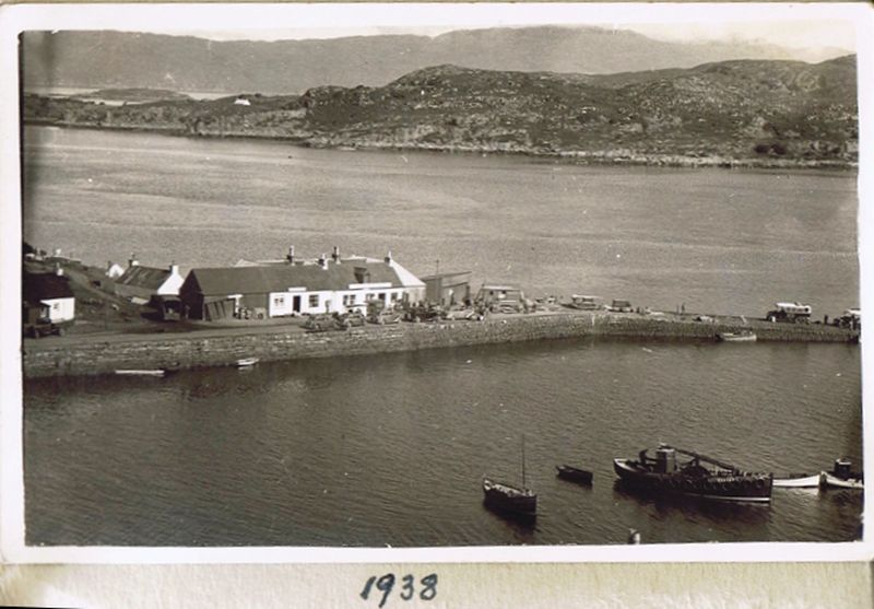 Down the Pier, showing the Coal Shed attached to the Tea Room and Shop. MacLean the Butcher's shop is behind the coal shed.