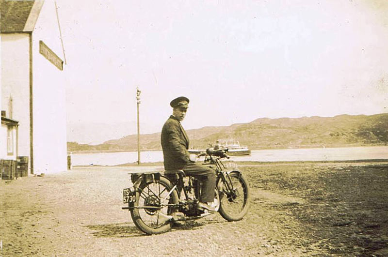 Circa 1930's Motorbike at the Kings Arms Hotel