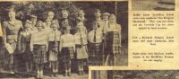 Kyleakin Public School Choir and their conductor Miss Flora Reid at the Skye Provincial Mod - circa 1956
Back row: William Macrae, Marie Macpherson, Ann Graham, Ann Nicolson, William Paterson
Middle row: Ian Sikorski, Irena Sikorski, Roddy Morrison, Neil Graham, Jessie Ann Maclaine
Front row: Carole Brown, Ruth Soper, Janette Macpherson, Caroline Soper, Chrissie Graham, Margaret Macrae.