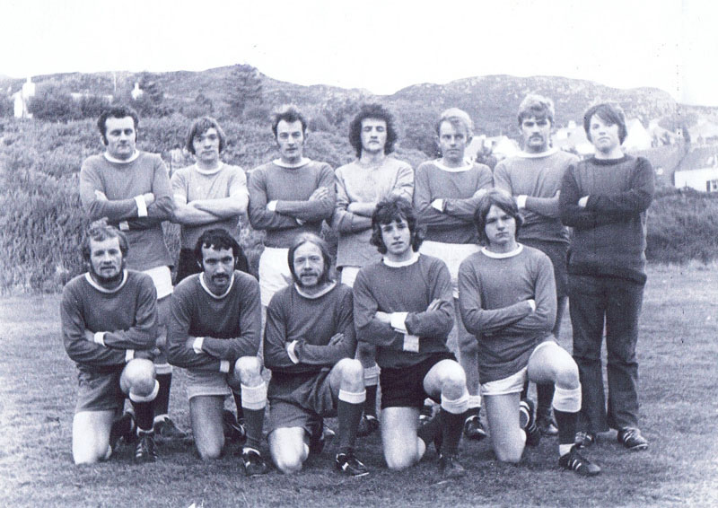 1972 - Kyleakin Football Team - the picture was taken at Douglas Park, Kyle
Back row - left to right:  Donald Robertson, Jonathan MacDonald (Sleat), John Paterson, John Robertson, Hector Grant, Donald Neil MacInnes (Torrin) & Charles Reid
Front row - left to right:  Donnie Paterson, Kenny MacPherson, Jim Innes (WHFP), Chris MacKinnon & Mitchell Reid